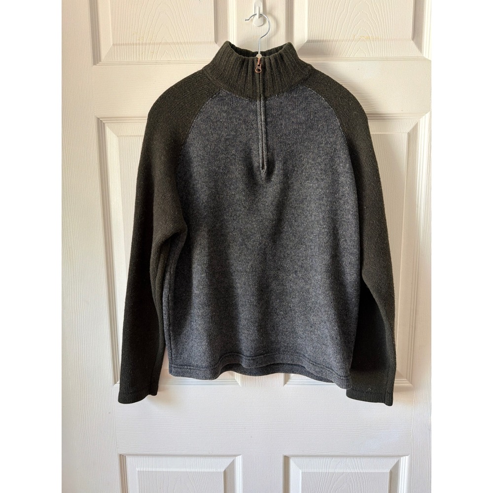 Abercrombie & Fitch 90s VTG Quarter Zip Sweater Mens XL Wool Raglan Colorblock